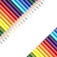 3d Rendering of color pencils on white background photo