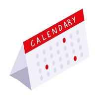 calendar reminder planning icon isometric style vector