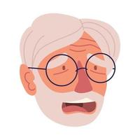 stressed old man vector