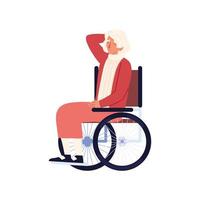 old woman disabled vector