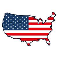 american flag map vector