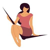 beautiful woman sitting vector