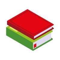 stack of book learning icon isometric style vector