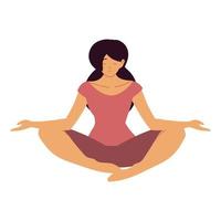 woman yoga meditation vector