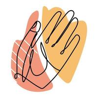 continuous line hand vector