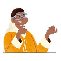 afro american guy vector