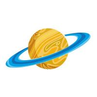 espacio saturno planeta galaxia sistema solar icono vector