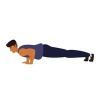 man exercising push ups vector