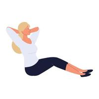 woman training abs vector