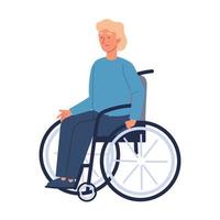 disabled man on wheelchair vector