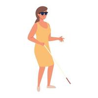 blind disabled woman vector