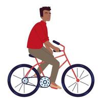 hombre montando bicicleta vector