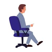 businessman sitting on chair vector