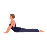 man doing yoga exercise vector