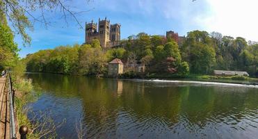 Durham Cathedral and River Wear in Spring in Durham, England photo