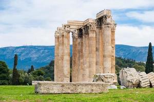 Ruins of the ancient Temple of Olympian Zeus in Athens photo