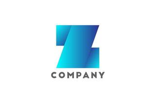 Z geometric alphabet logo letter for business and company with blue color. Corporate brading and lettering with futuristic design and gradient vector