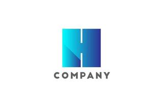 H geometric alphabet logo letter for business and company with blue color. Corporate brading and lettering with futuristic design and gradient vector