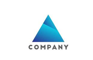 una letra del logotipo del alfabeto geométrico para empresas y empresas con color azul. Brading corporativo y rotulación con diseño futurista y degradado. vector