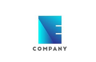 E geometric alphabet logo letter for business and company with blue color. Corporate brading and lettering with futuristic design and gradient vector