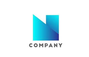 N geometric alphabet logo letter for business and company with blue color. Corporate brading and lettering with futuristic design and gradient vector