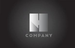 Logotipo de letra del alfabeto geométrico h blanco y negro para empresas. Brading corporativo y rotulación con diseño futurista y degradado para empresa. vector