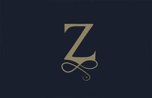 Z elegante monograma ornamento alfabeto letra logo icono para negocios. diseño de rotulación y rotulación corporativa vintage para productos de lujo y empresa vector