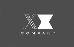 geometric X XX grey white alphabet letter logo icon for company. Different style combination design for corporate and business vector