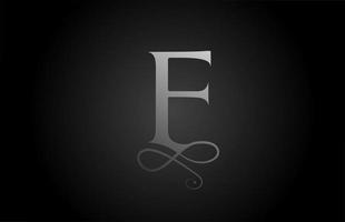 F blanco y negro elegante monograma ornamento alfabeto letra logo icono de lujo. Diseño de marca empresarial y corporativa para productos empresariales. vector