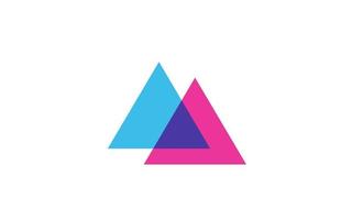 se cruzó con un icono de logotipo de letra para la empresa. Diseño de alfabeto azul y rosa para empresas y negocios. vector