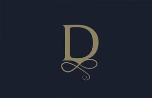 D elegant monogram ornament alphabet letter logo icon for business. Vintage corporate brading and lettering design for luxury products and company vector