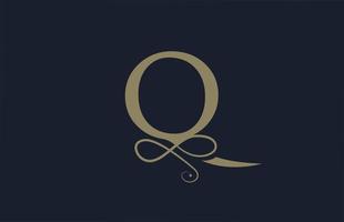Q elegant monogram ornament alphabet letter logo icon for business. Vintage corporate brading and lettering design for luxury products and company vector