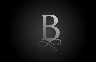 B blanco y negro elegante monograma ornamento alfabeto letra logo icono de lujo. Diseño de marca empresarial y corporativa para productos empresariales. vector
