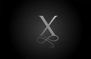 X black and white elegant monogram ornament alphabet letter logo icon for luxury. Business and corporate brading design for business products vector