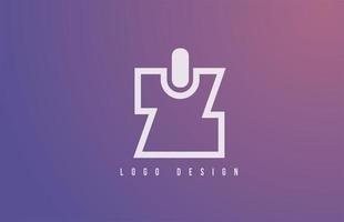 Letra del logotipo del alfabeto z para negocios y empresa con estilo geométrico y color pastel. brading corporativo y rotulación de iconos con diseño azul simple vector