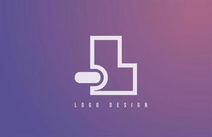 L alphabet logo letter for business and company with geometric style and pastel color. Corporate brading and icon lettering with simple blue design vector