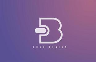 B alphabet logo letter for business and company with geometric style and pastel color. Corporate brading and icon lettering with simple blue design vector