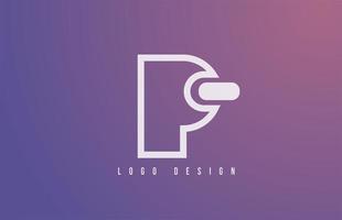 P alphabet logo letter for business and company with geometric style and pastel color. Corporate brading and icon lettering with simple blue design vector