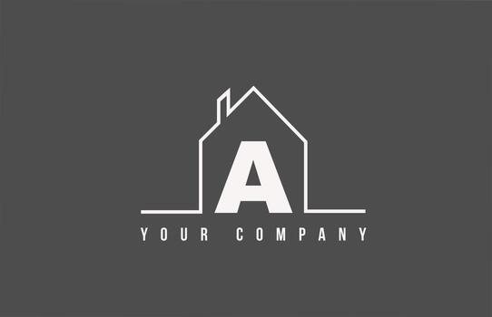 A alphabet letter icon logo of a home. Real estate house design for company and business identity with line vector