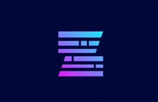 letter Z logo alphabet icon with block line. Creative design for business and company with in pink blue gradient color vector