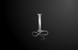 I gris elegante monograma alfabeto letra icono diseño de logotipo. Marca corporativa vintage para productos de lujo y empresa. vector