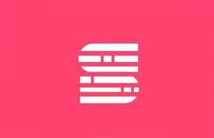 pink letter S logo alphabet icon with line block. Creative design for business and company vector