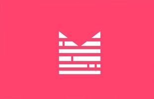 pink letter M logo alphabet icon with line block. Creative design for business and company vector