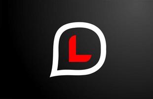 L letter design with red question cloud. Alphabet logo design. Icon brading for products and company vector