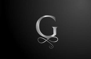 grey G elegant monogram alphabet letter icon logo design. Vintage corporate brading for luxury products and company vector