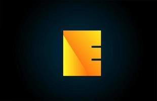 geometric alphabet E letter logo for business and company with yellow color. Corporate brading and lettering with futuristic design and gradient vector