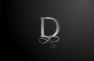 grey D elegant monogram alphabet letter icon logo design. Vintage corporate brading for luxury products and company vector