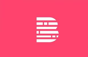 pink letter B logo alphabet icon with line block. Creative design for business and company vector