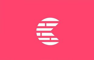 pink letter C logo alphabet icon with line block. Creative design for business and company vector