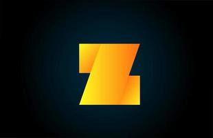 geometric alphabet Z letter logo for business and company with yellow color. Corporate brading and lettering with futuristic design and gradient vector